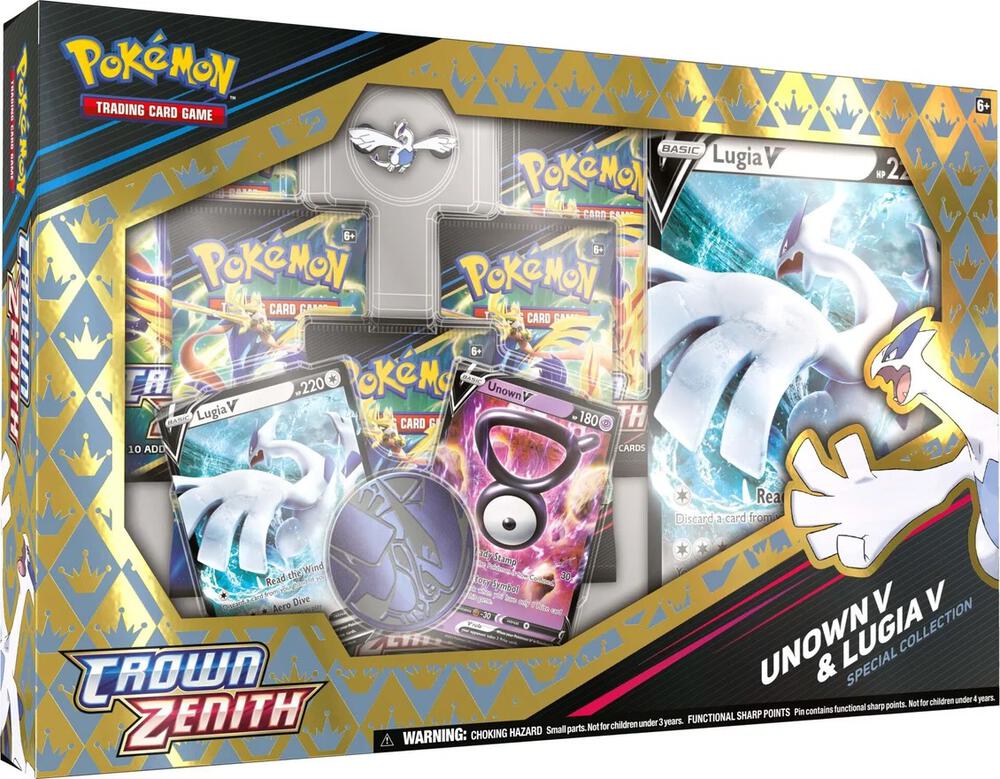 FolksVibes Unown V & Lugia V Pokémon Crown Zenith Special Collection Box – Official Pokémon TCG Product
