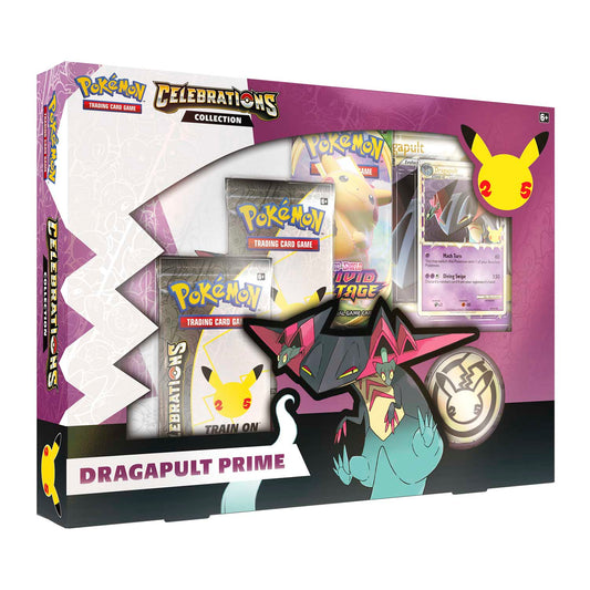 FolksVibes Pokémon Celebrations Collection Dragapult Prime Box – Official Pokémon TCG Product