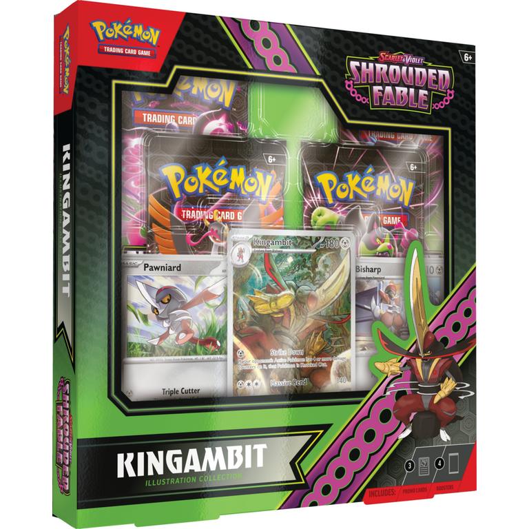 FolksVibes Pokémon Scarlet & Violet Shrouded Fable Kingambit Illustration Collection 6 Box Case – Official Pokémon TCG Product