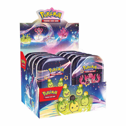 FolksVibes Pokémon Scarlet & Violet Paldean Fates Mini Tin Display Box – Official Pokémon TCG Product