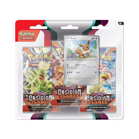 FolksVibes Pokémon Scarlet & Violet Obsidian Flames 3 Pack Blister Pack 24 Pack Box – Official Pokémon TCG Product