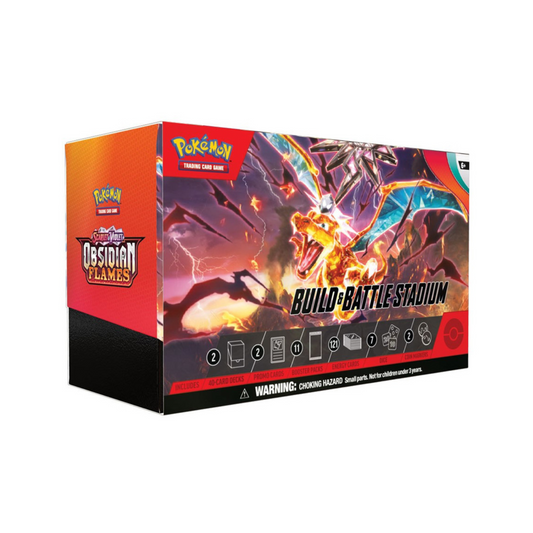 FolksVibes Pokémon Scarlet & Violet Obsidian Flames Build & Battle Stadium Box – Official Pokémon TCG Product
