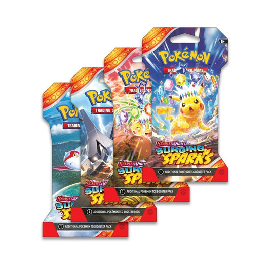 FolksVibes Pokémon TCG Surging Sparks Sleeved - Booster Packs SET OF 4 – Authentic Japanese Pokémon Cards